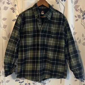 Men's Green Plaid Button Down Shirt